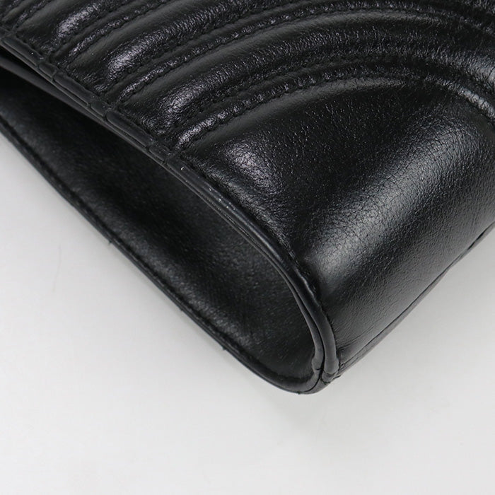 GUCCI 524592 GG Marmont Chain Shoulder Bag leather black Women