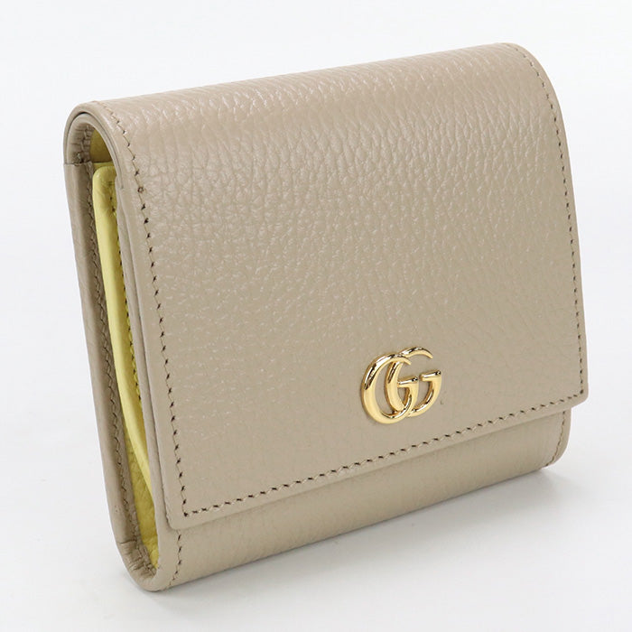 GUCCI 598587 CAO2G 9561 Bi-fold wallet Double G Medium wallet leather beige Women