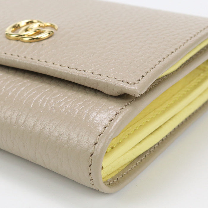 GUCCI 598587 CAO2G 9561 Bi-fold wallet Double G Medium wallet leather beige Women