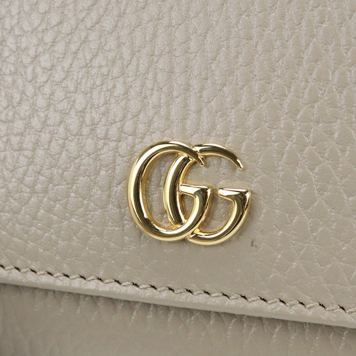 GUCCI 598587 CAO2G 9561 Bi-fold wallet Double G Medium wallet leather beige Women