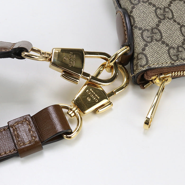 GUCCI 723306 Shoulder Bag Interlocking G Clutch bag GG Supreme Canvas.leather Brown unisex