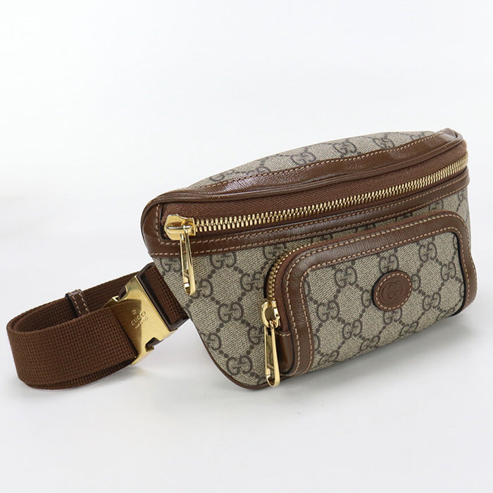 GUCCI 682933 body bag Interlocking G Belt bag GG Supreme Canvas Brown mens(unisex)