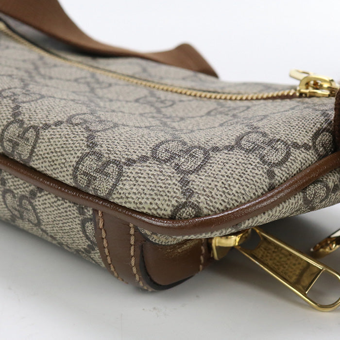 GUCCI 682933 body bag Interlocking G Belt bag GG Supreme Canvas Brown mens(unisex)