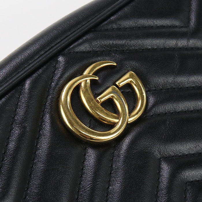 GUCCI 634785 Shoulder Bag GG Marmont Chain Shoulder Bag leather black Women