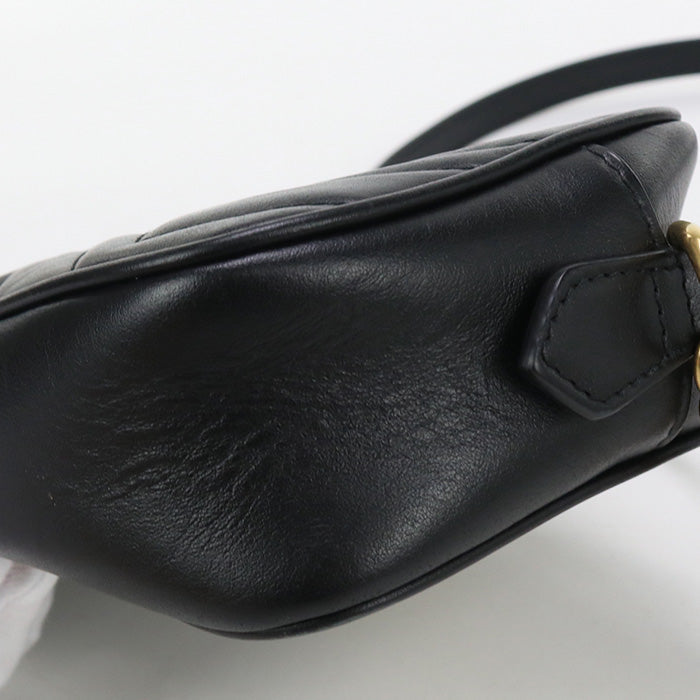GUCCI 634785 Shoulder Bag GG Marmont Chain Shoulder Bag leather black Women
