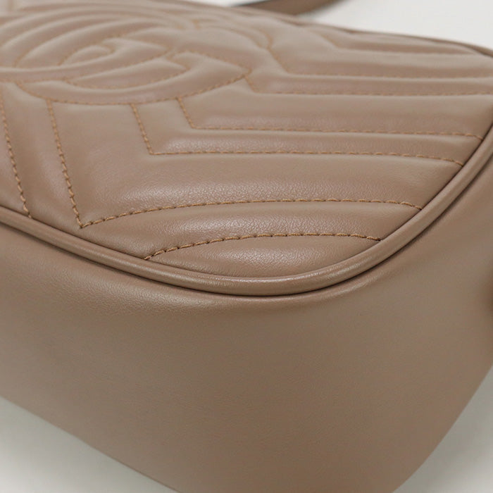 GUCCI 447632 Shoulder Bag GG Marmont Double G Chain Shoulder Bag leather pink Women