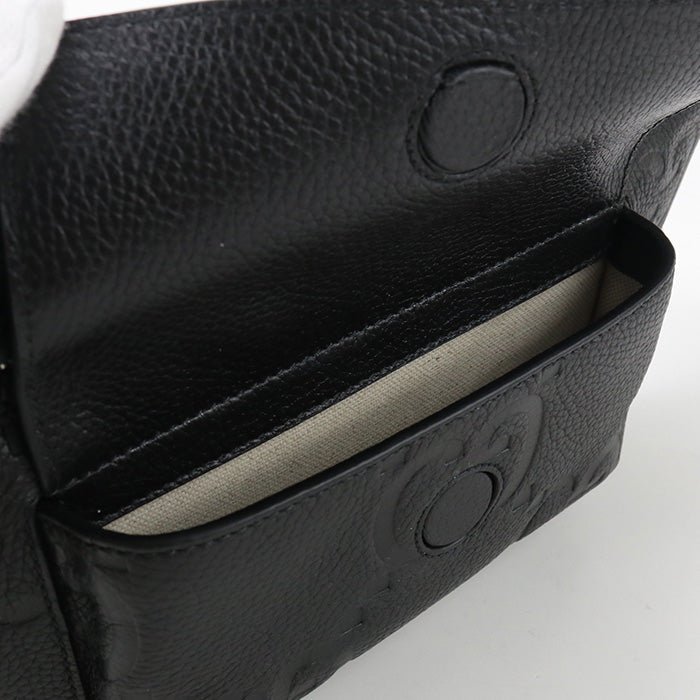 GUCCI 645093 AABY7 1000 body bag Jumbo GG Belt bag Waist bag leather black mens(unisex)