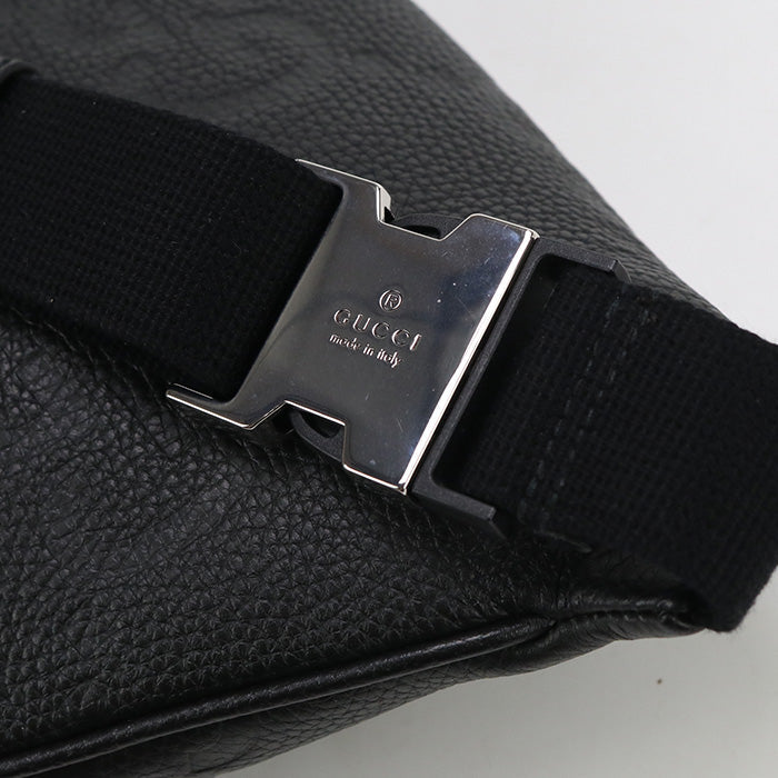 GUCCI 645093 AABY7 1000 body bag Jumbo GG Belt bag Waist bag leather black mens(unisex)