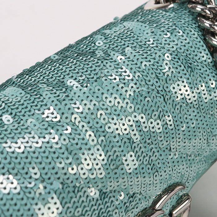 GUCCI 446744 Shoulder Bag GG Marmont Mini Chain Shoulder Bag Sequin,leather Mint Green Women