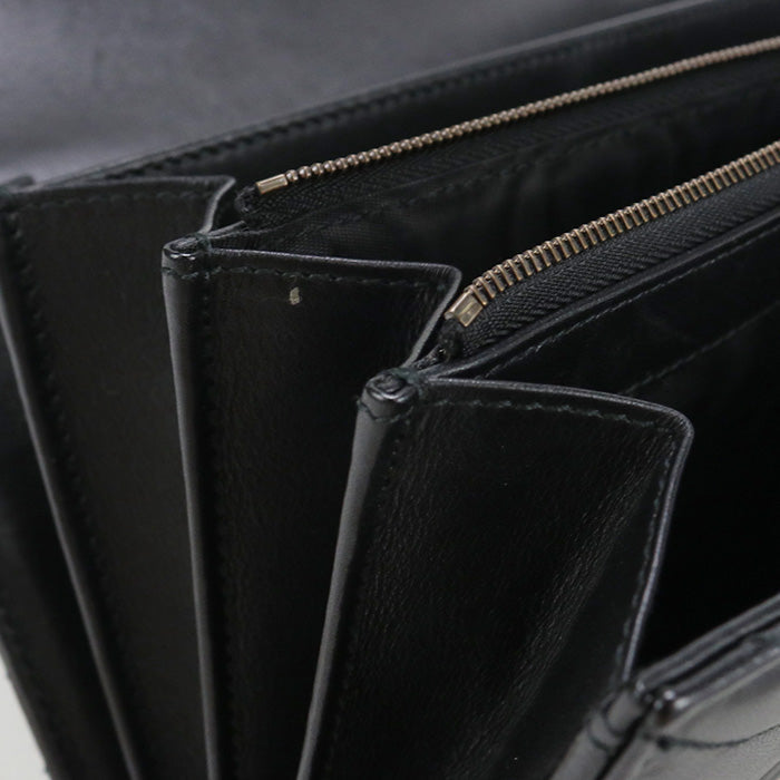 GUCCI 474575 DTD1T 1000 Long Wallet GG Marmont Flap Wallet.Chain Wallet Purse Quilted Leather black Women