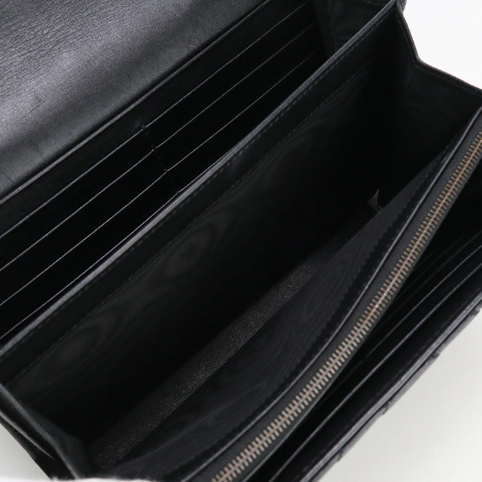 GUCCI 474575 DTD1T 1000 Long Wallet GG Marmont Flap Wallet.Chain Wallet Purse Quilted Leather black Women