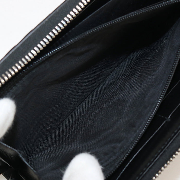 GUCCI 625558 Long Wallet GG embossed organizer Zip Around Purse leather black mens(unisex)