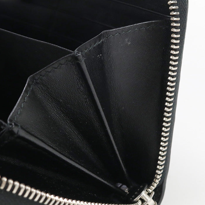 GUCCI 625558 Long Wallet GG embossed organizer Zip Around Purse leather black mens(unisex)