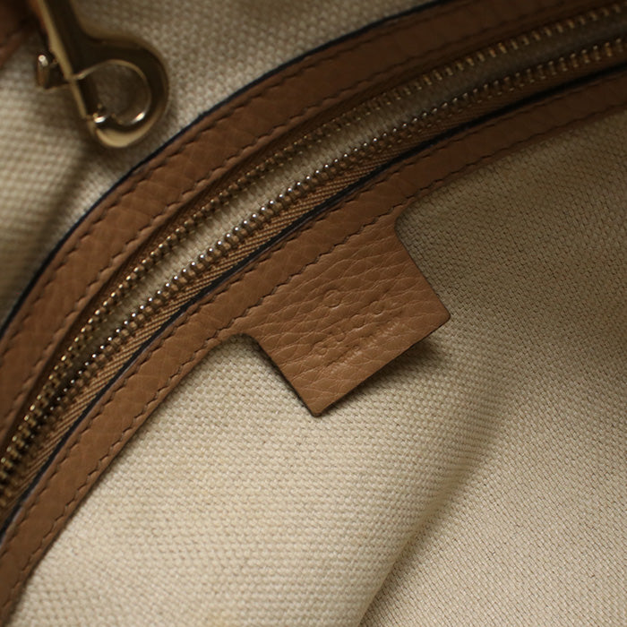 GUCCI 536196 Tote Bag Interlocking G Soho ChainShoulder Bag leather beige Women