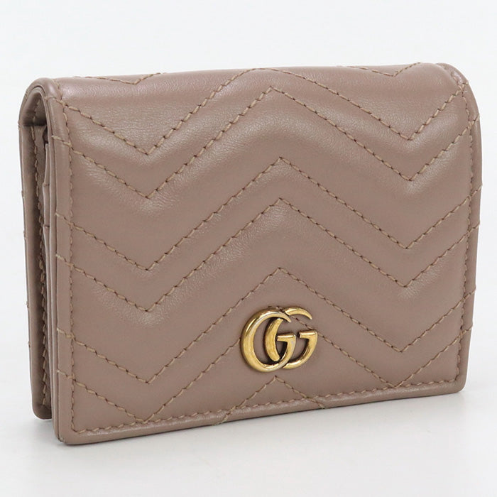 GUCCI 466492 DTD1T Bi-fold wallet GG Marmont Mini Wallet Quilted Leather pink Women