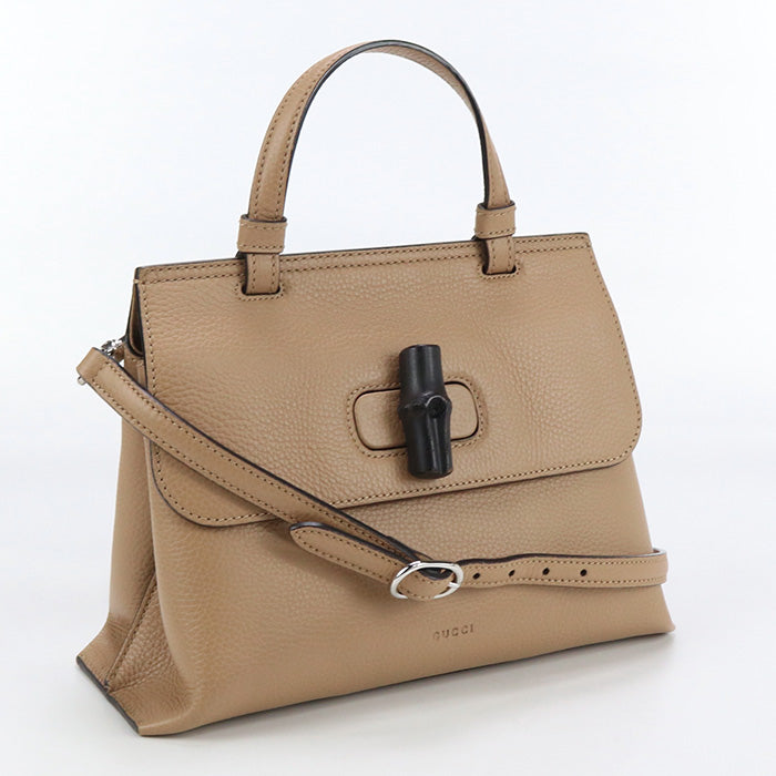 GUCCI GU82994 2WAY handbag Bamboo leather beige Women