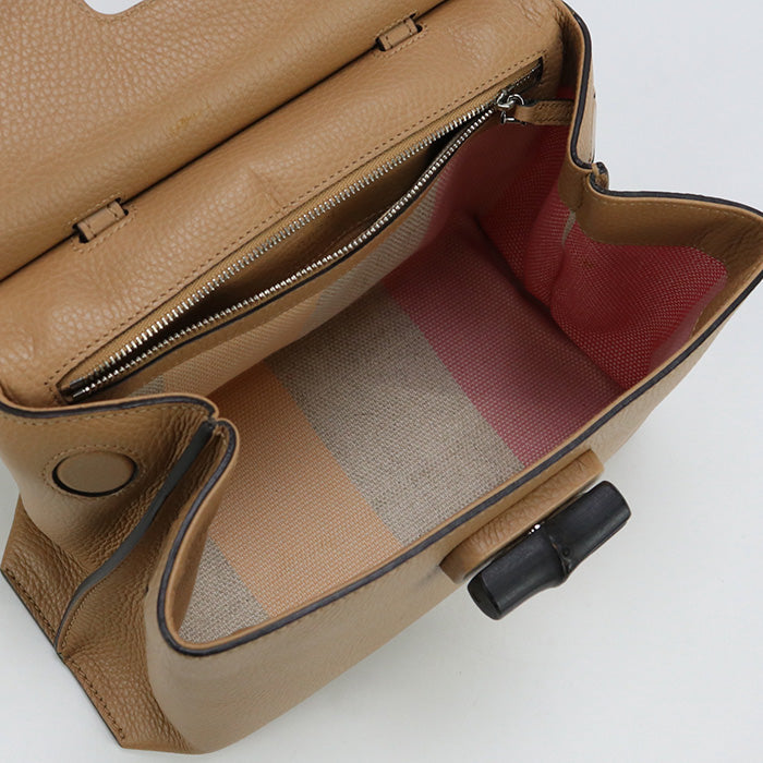 GUCCI GU82994 2WAY handbag Bamboo leather beige Women