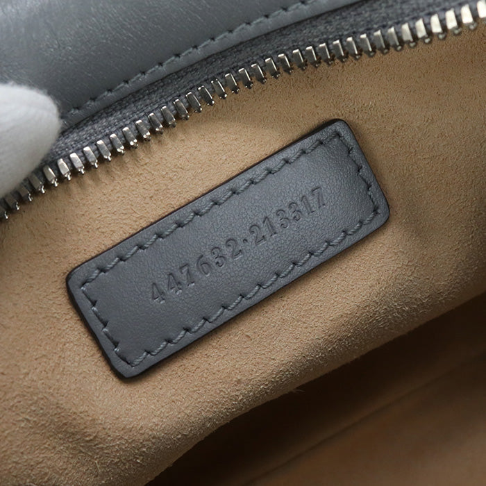 GUCCI 447632 Small Shoulder sling Bag GG Marmont leather gray Women