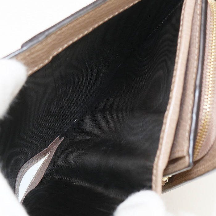 GUCCI 568587 17WAG 5788 Bi-fold wallet GG Marmont Flap Wallet GG Supreme Canvas,leather beige Women