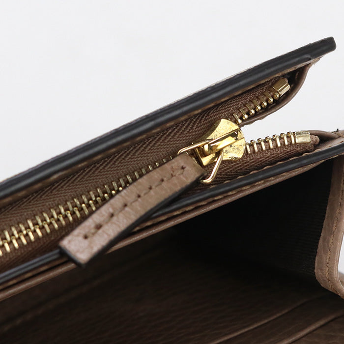 GUCCI 568587 17WAG 5788 Bi-fold wallet GG Marmont Flap Wallet GG Supreme Canvas,leather beige Women