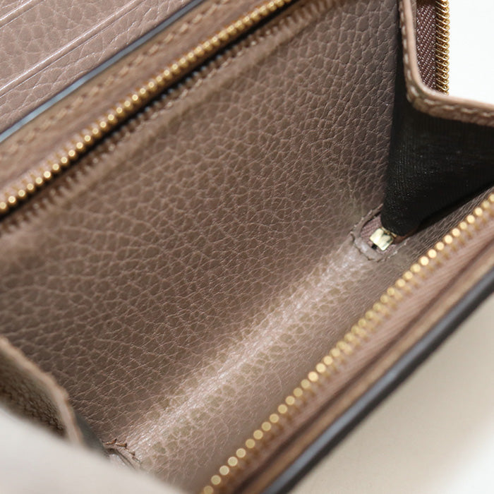 GUCCI 568587 17WAG 5788 Bi-fold wallet GG Marmont Flap Wallet GG Supreme Canvas,leather beige Women
