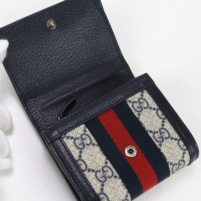 GUCCI 598662 GG wallet Ofidia Folded  Supreme navy Women
