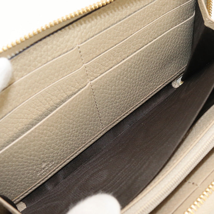 GUCCI 456117 AACFE 9543 Zip around wallet Double G Purse GG Supreme beige Women