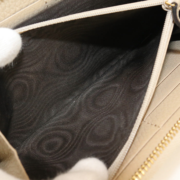 GUCCI 456117 AACFE 9543 Zip around wallet Double G Purse GG Supreme beige Women