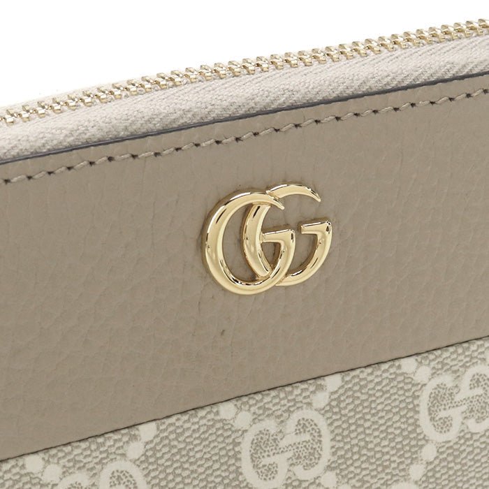GUCCI 456117 AACFE 9543 Zip around wallet Double G Purse GG Supreme beige Women