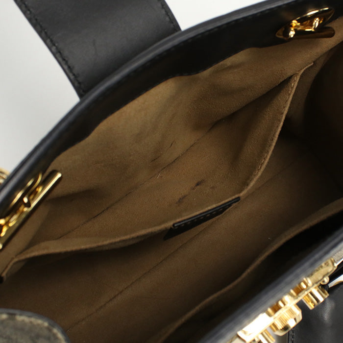 GUCCI 498156 KHNKG 9769 Tote Bag Padlock GG Small Chain Shoulder Bag GG Supreme Canvas,leather beige Women