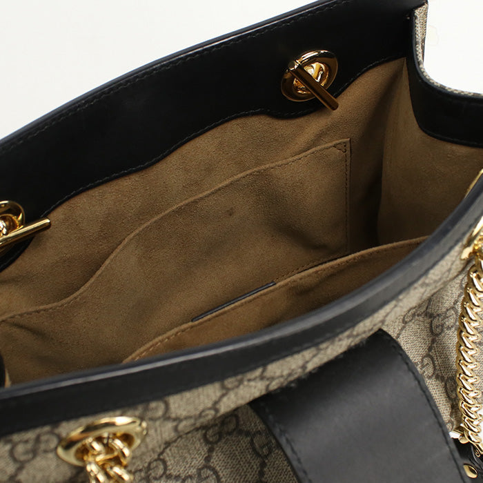 GUCCI 498156 KHNKG 9769 Tote Bag Padlock GG Small Chain Shoulder Bag GG Supreme Canvas,leather beige Women