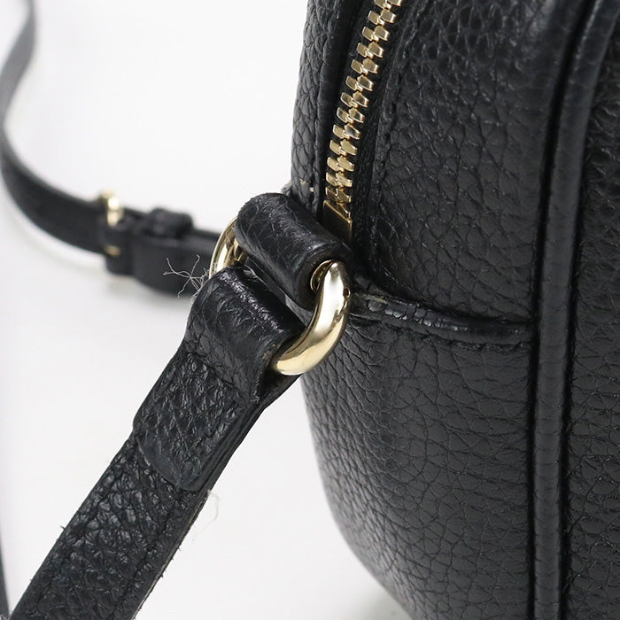 GUCCI 308364 Shoulder Bag Soho Diagonal leather black Women