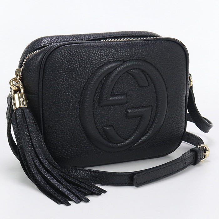 GUCCI 308364 Shoulder Bag Soho Diagonal leather black Women