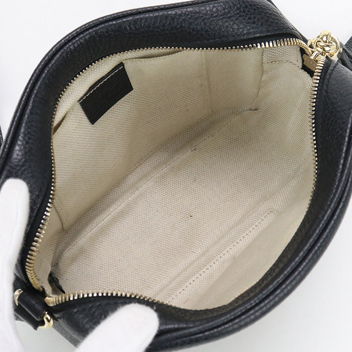 GUCCI 308364 Shoulder Bag Soho Diagonal leather black Women
