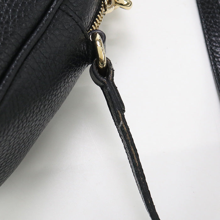 GUCCI 308364 Shoulder Bag Soho Diagonal leather black Women