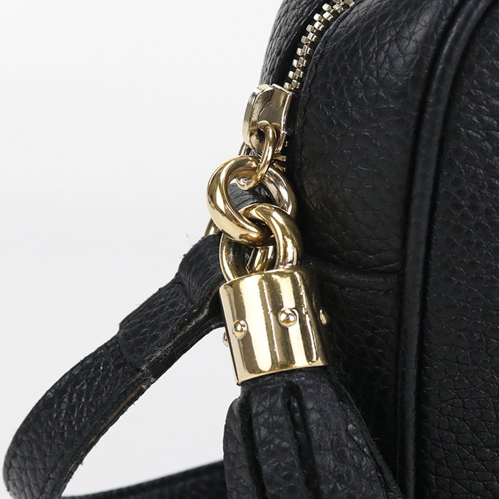 GUCCI 308364 Shoulder Bag Soho Diagonal leather black Women