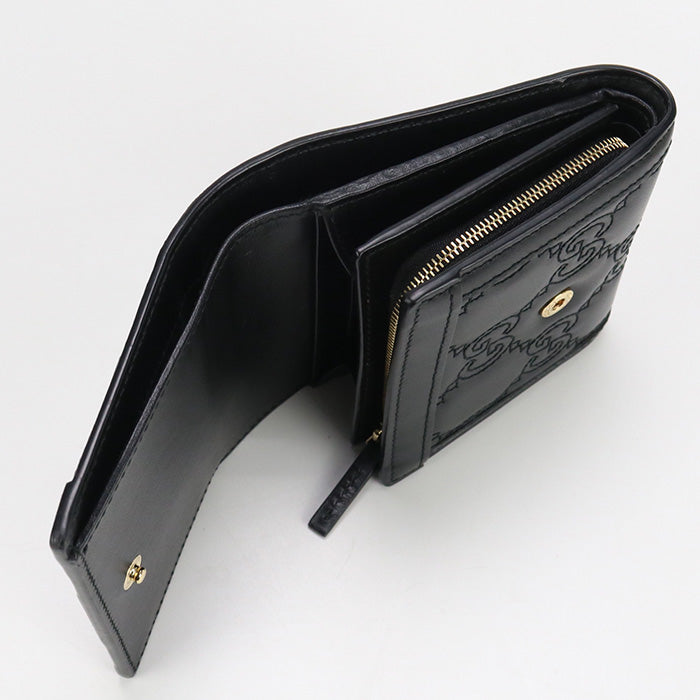 GUCCI 723799 Bi-fold wallet GG matelasse Medium wallet  leather black Women