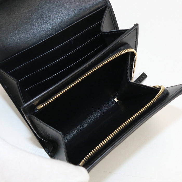 GUCCI 723799 Bi-fold wallet GG matelasse Medium wallet  leather black Women