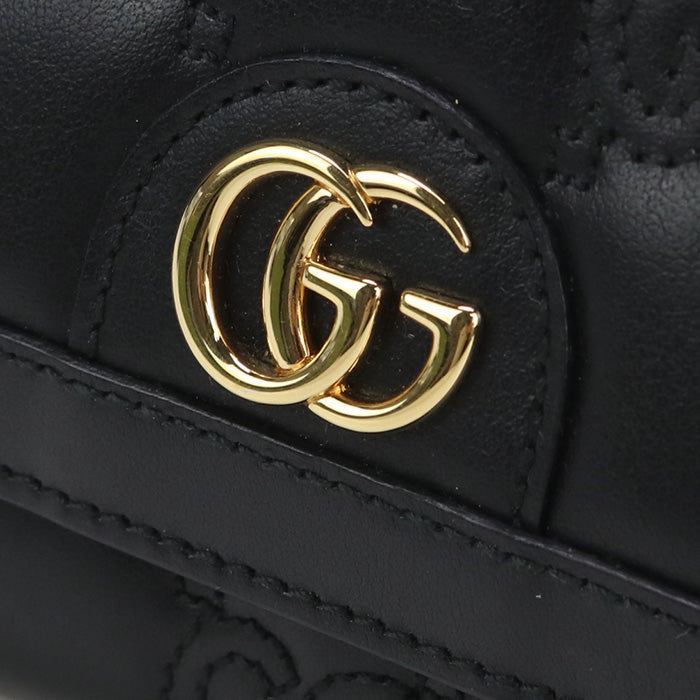 GUCCI 723799 Bi-fold wallet GG matelasse Medium wallet  leather black Women