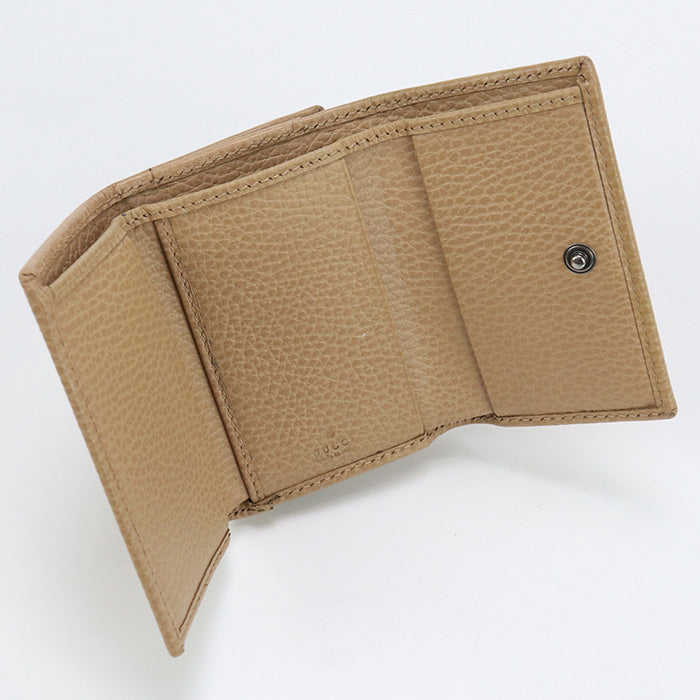 GUCCI 644407 Tri-fold wallet GG Marmont Compact wallet leather beige Women