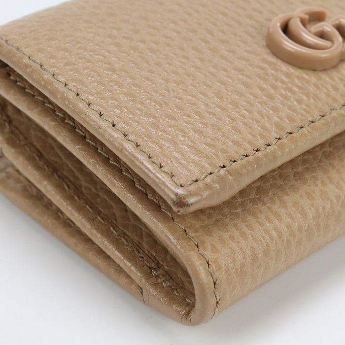 GUCCI 644407 Tri-fold wallet GG Marmont Compact wallet leather beige Women