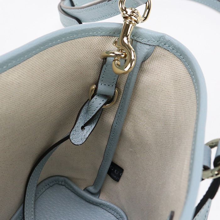 GUCCI 811716 FAD03 8741 Tote Bag Double G 2way mini bag GG Supreme Canvas, leather Light Blue Women