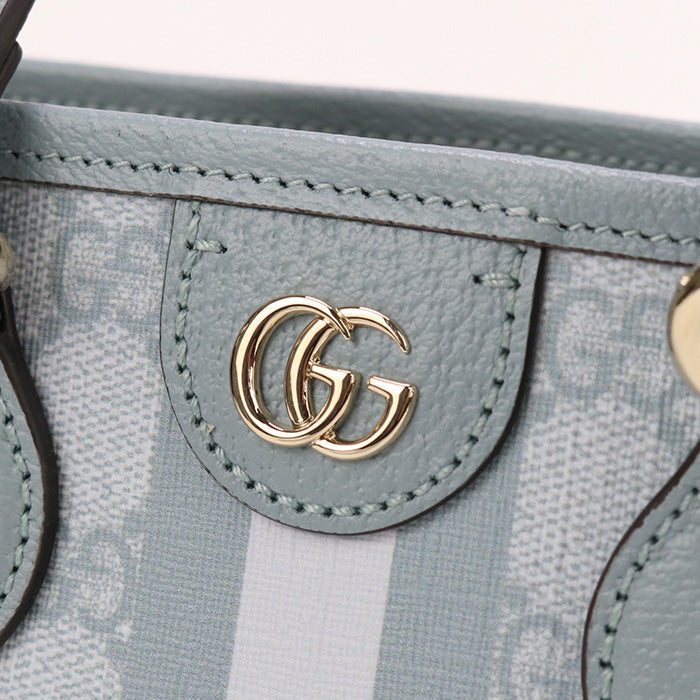 GUCCI 811716 FAD03 8741 Tote Bag Double G 2way mini bag GG Supreme Canvas, leather Light Blue Women