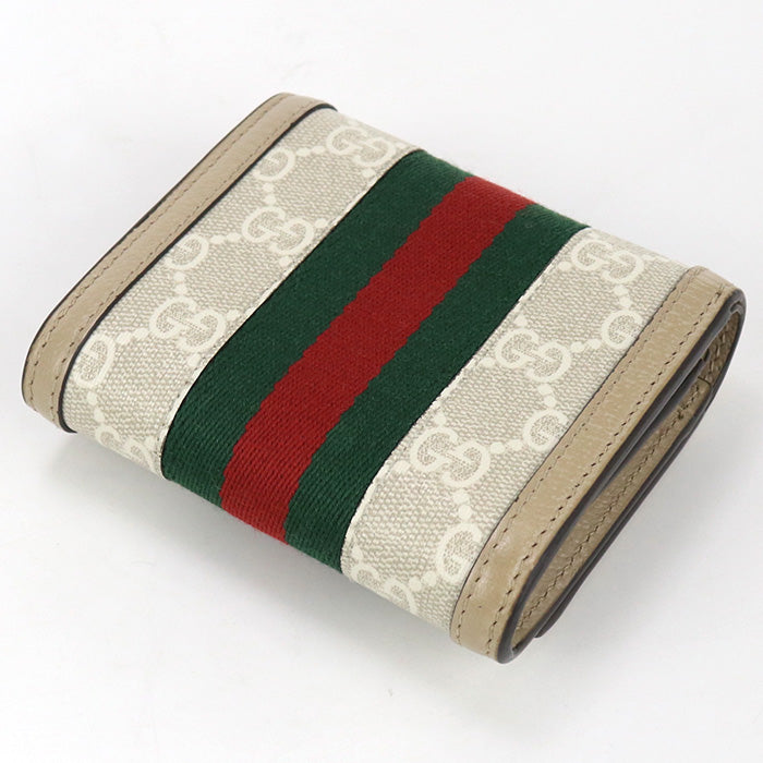 GUCCI 598662 UULAG 9682 GG CardCase  Ofidia Bi-fold wallet Supreme Beige