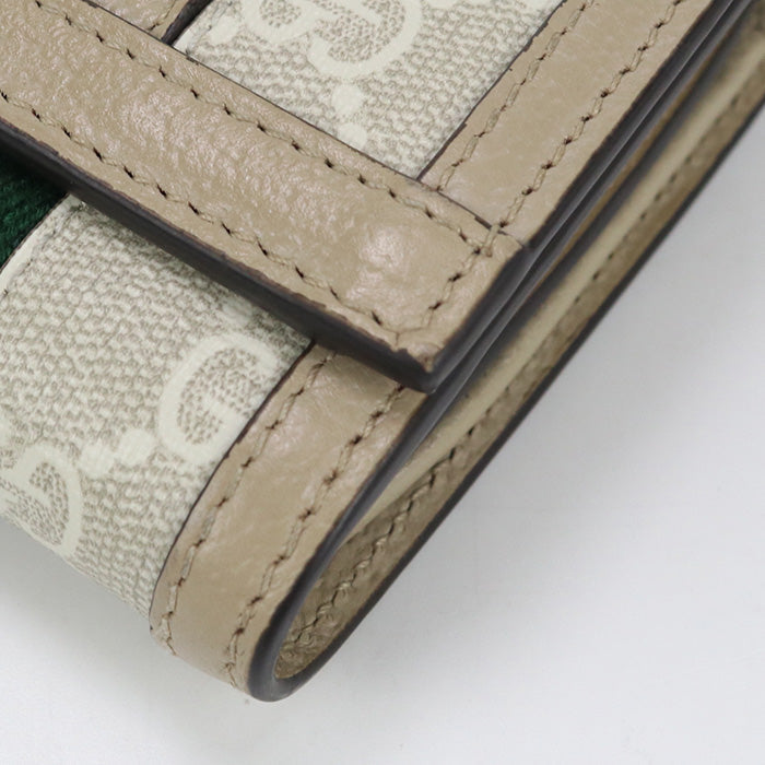 GUCCI 598662 UULAG 9682 GG CardCase  Ofidia Bi-fold wallet Supreme Beige