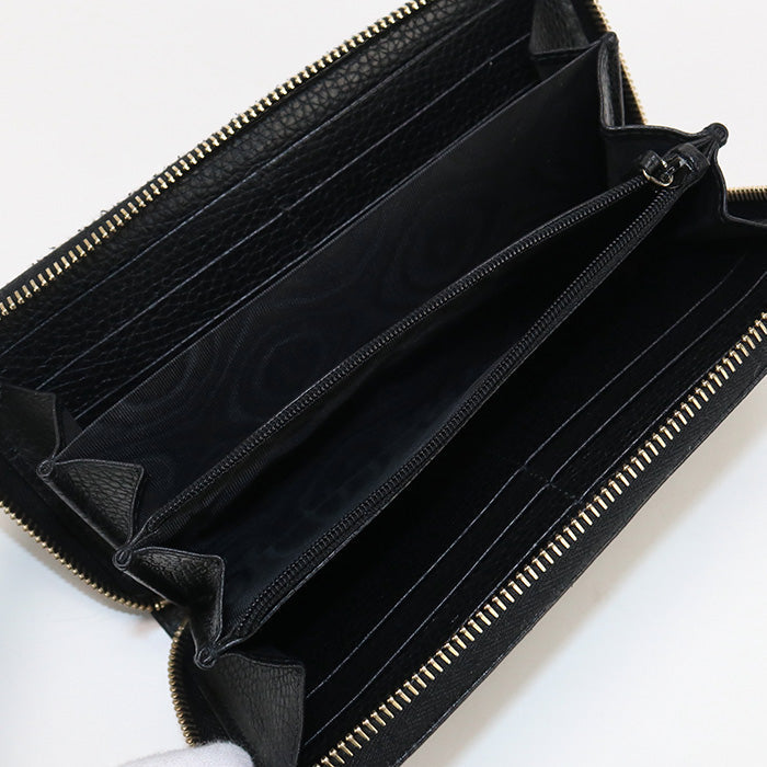 GUCCI 598187 Zip around wallet Soho PurseZip leather black Women