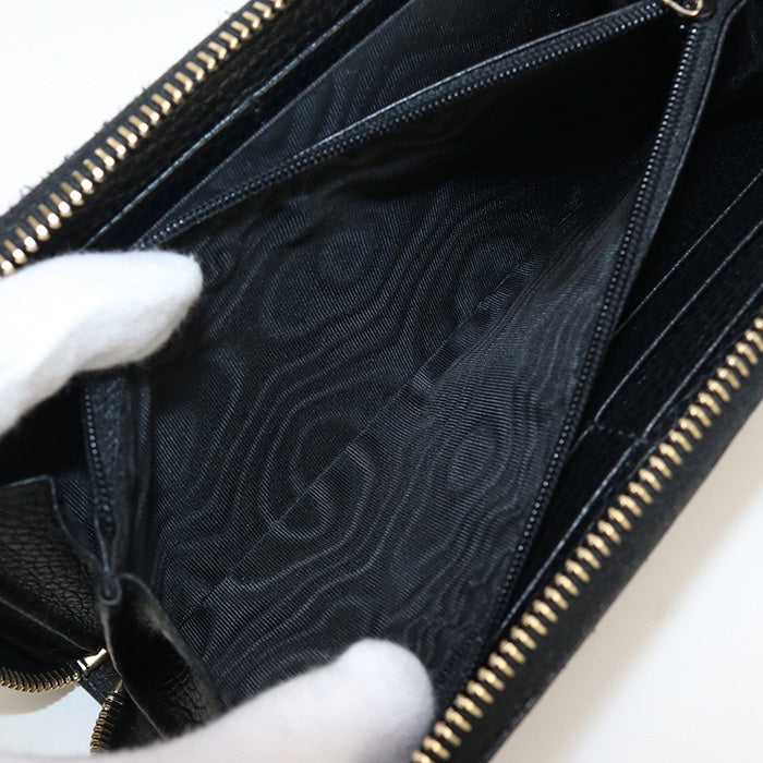 GUCCI 598187 Zip around wallet Soho PurseZip leather black Women