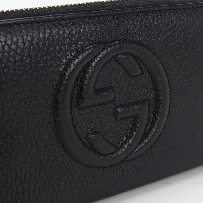 GUCCI 598187 Zip around wallet Soho PurseZip leather black Women
