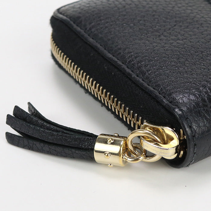 GUCCI 598187 Zip around wallet Soho PurseZip leather black Women