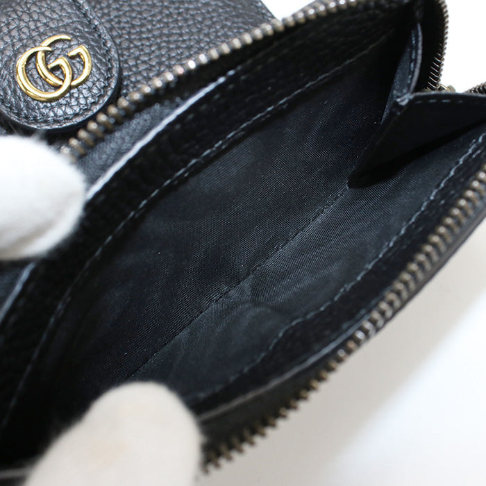 GUCCI 739498 AABXM 1000 Bi-fold wallet Double G with Bamboo Medium wallet leather black Women